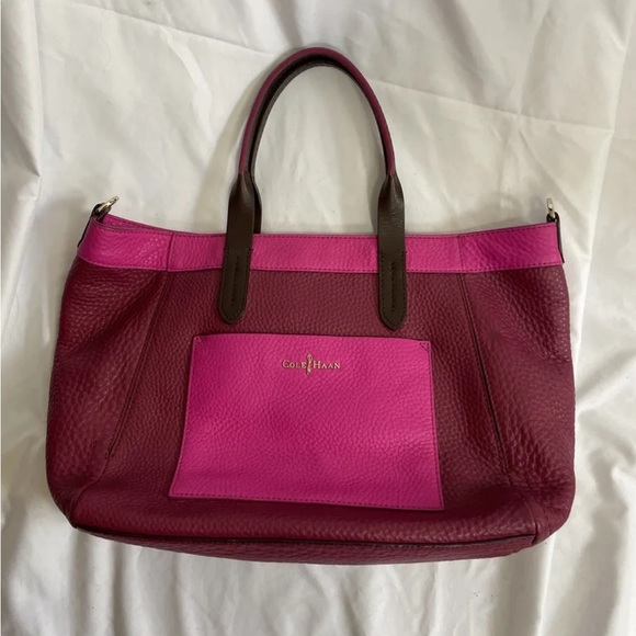 Cole Haan Leather pink tote - Picture 1 of 5